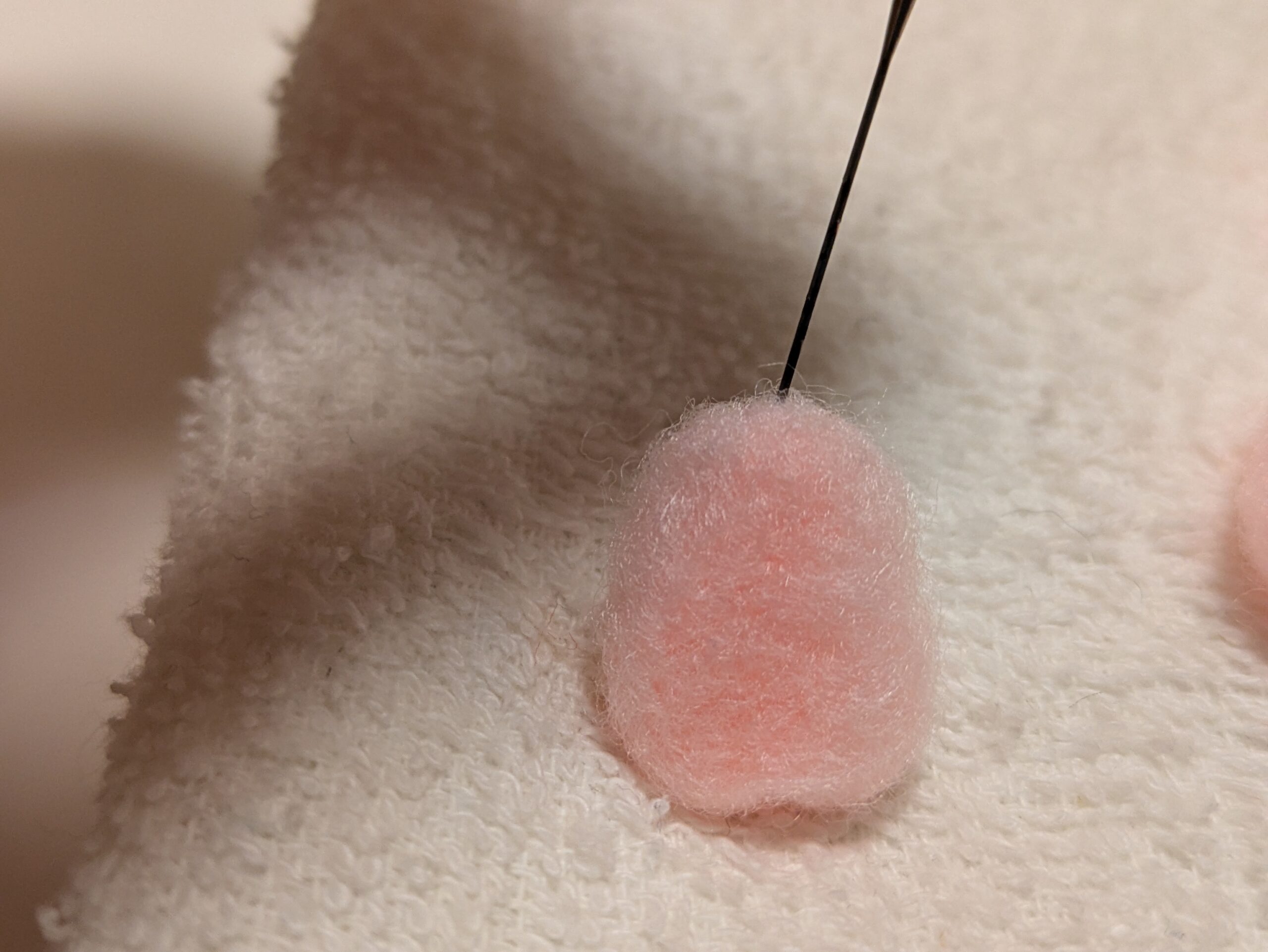 羊毛フェルト 桜 花びら 形 整える